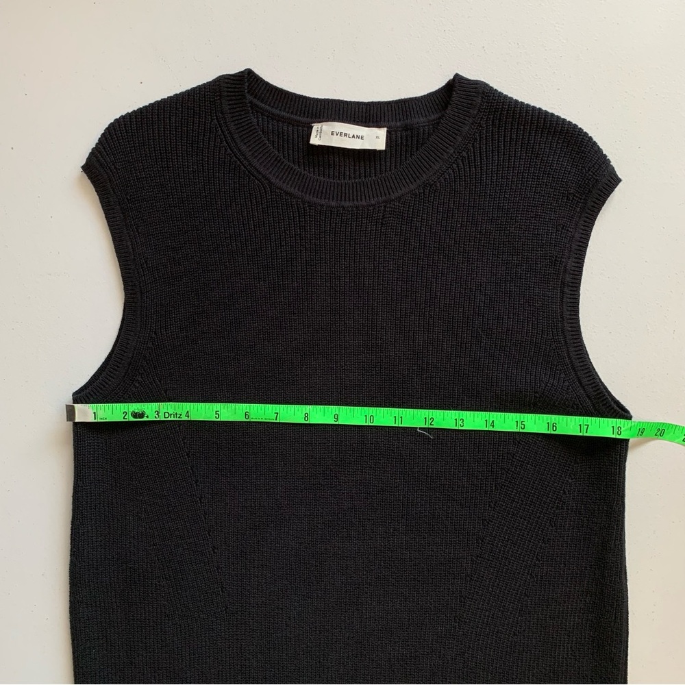 Everlane Size XL Black Midi Dress in Everyday Cotton Ribbed Knit NWOT - Picture 13 of 16